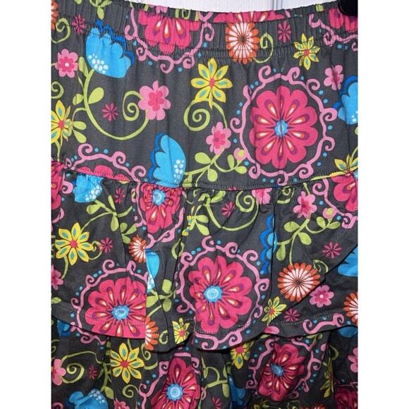 Hannah Andersson Tiered Ruffle Skirt Girls Size 10 (140) Floral Pull On Cotton - Picture 2 of 7